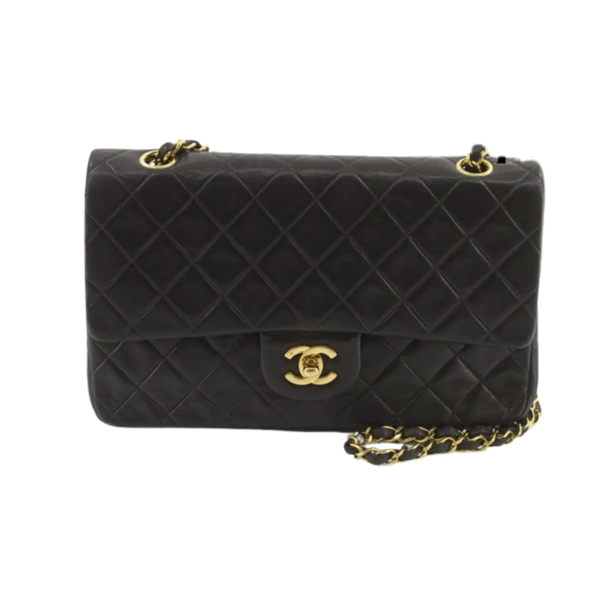 Chanel Black Leather Double flap shoulder bag