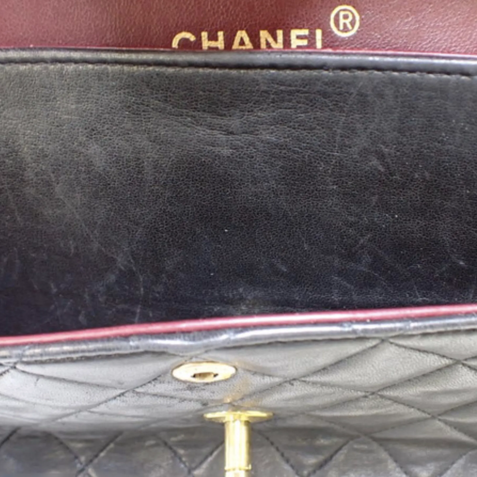 Chanel Black Leather Double flap shoulder bag