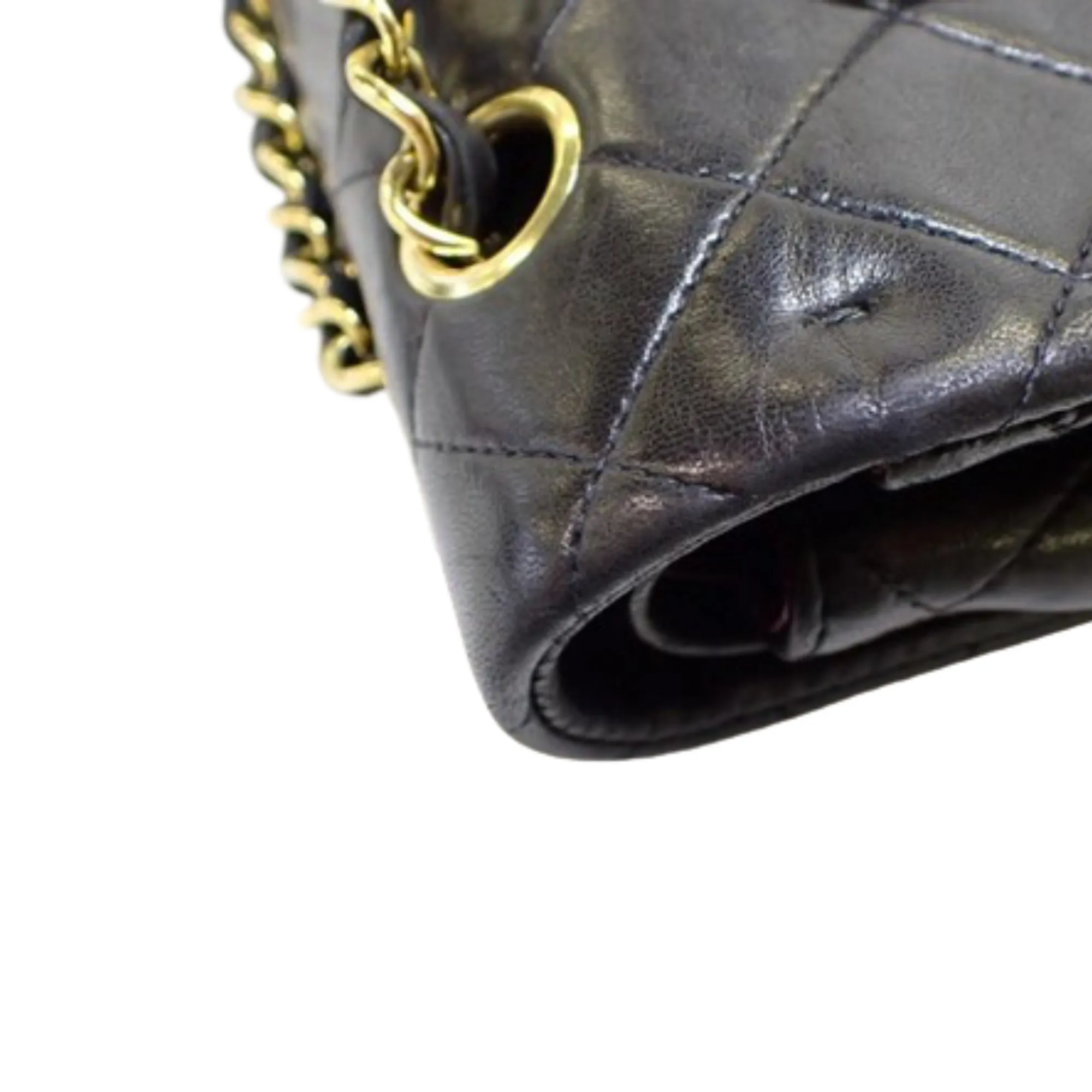 Chanel Black Leather Double flap shoulder bag