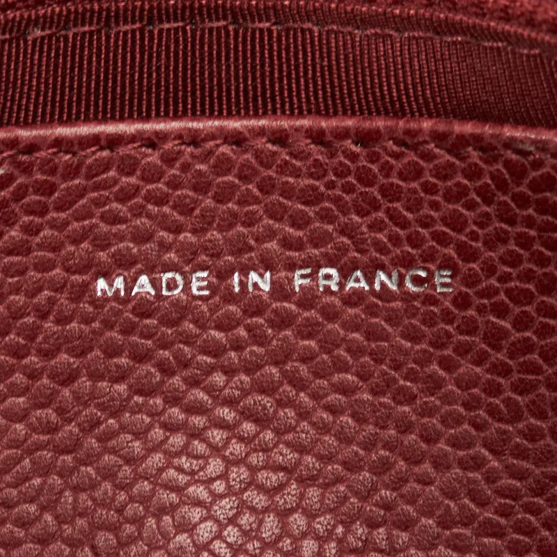Chanel Cocomark Half Moon Chain houlder Bag Wine Red Caviar S  CHANEL