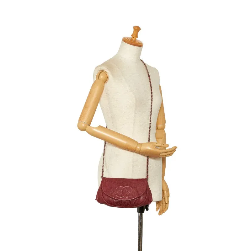 Chanel Cocomark Half Moon Chain houlder Bag Wine Red Caviar S  CHANEL