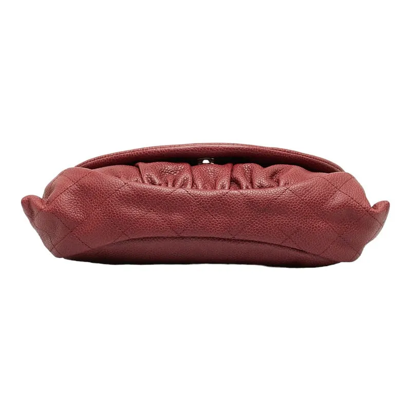 Chanel Cocomark Half Moon Chain houlder Bag Wine Red Caviar S  CHANEL