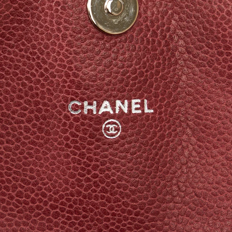 Chanel Cocomark Half Moon Chain houlder Bag Wine Red Caviar S  CHANEL