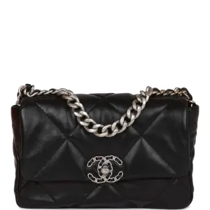 Chanel Medium 19 Flap Bag Black Lambskin Mixed Hardware