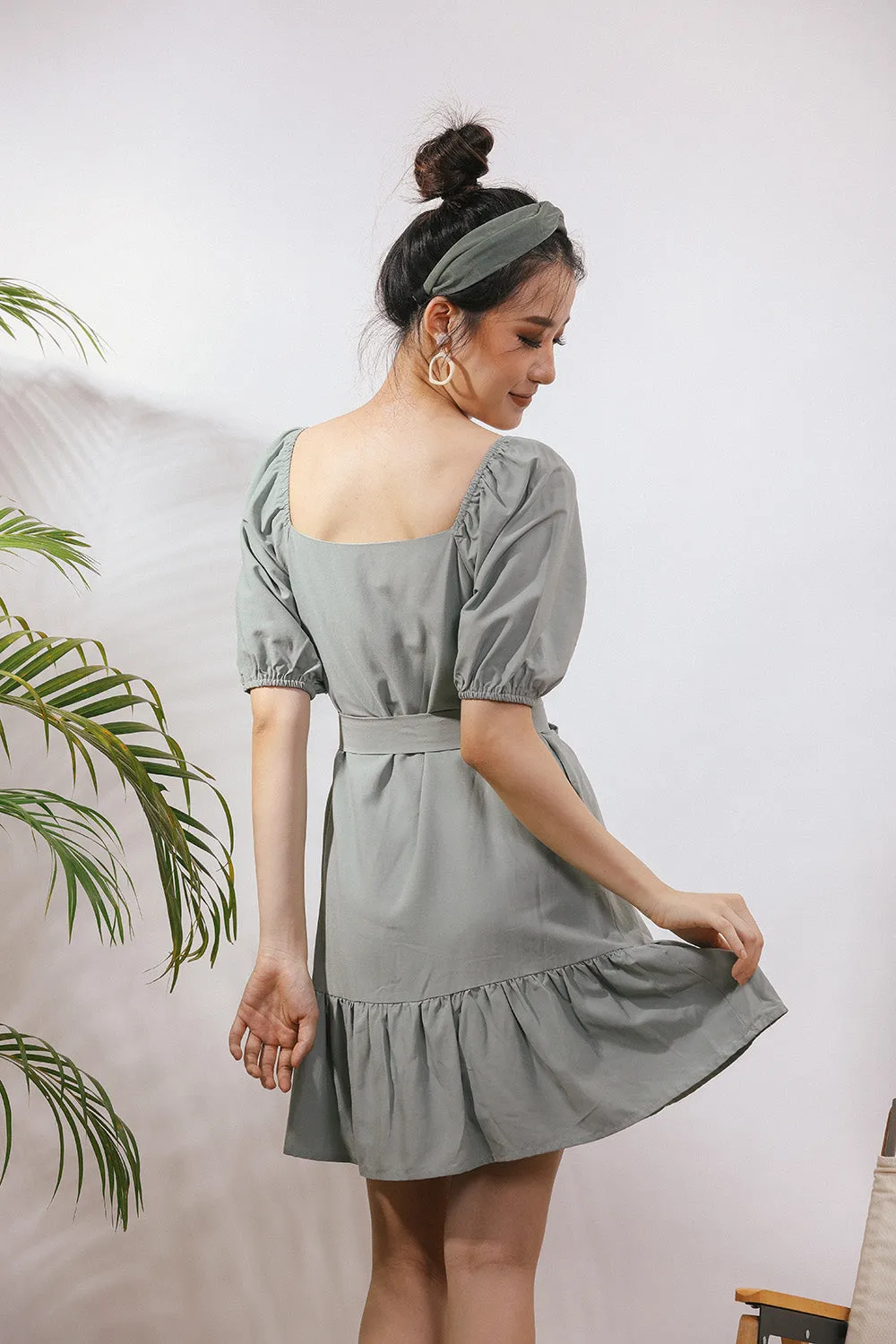 Chervil Sash Midi Linen Dress