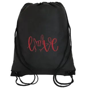Cinch Bag: Love Sign Language