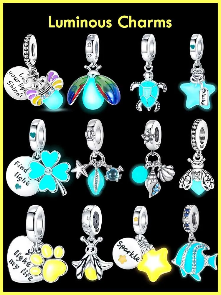 Clove Leaf Luminous Charm Beads (Glows in the dark)