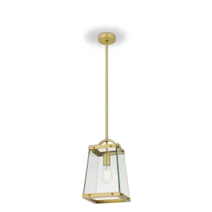 Colair 1 Light Brass and Glass Classic Pendant