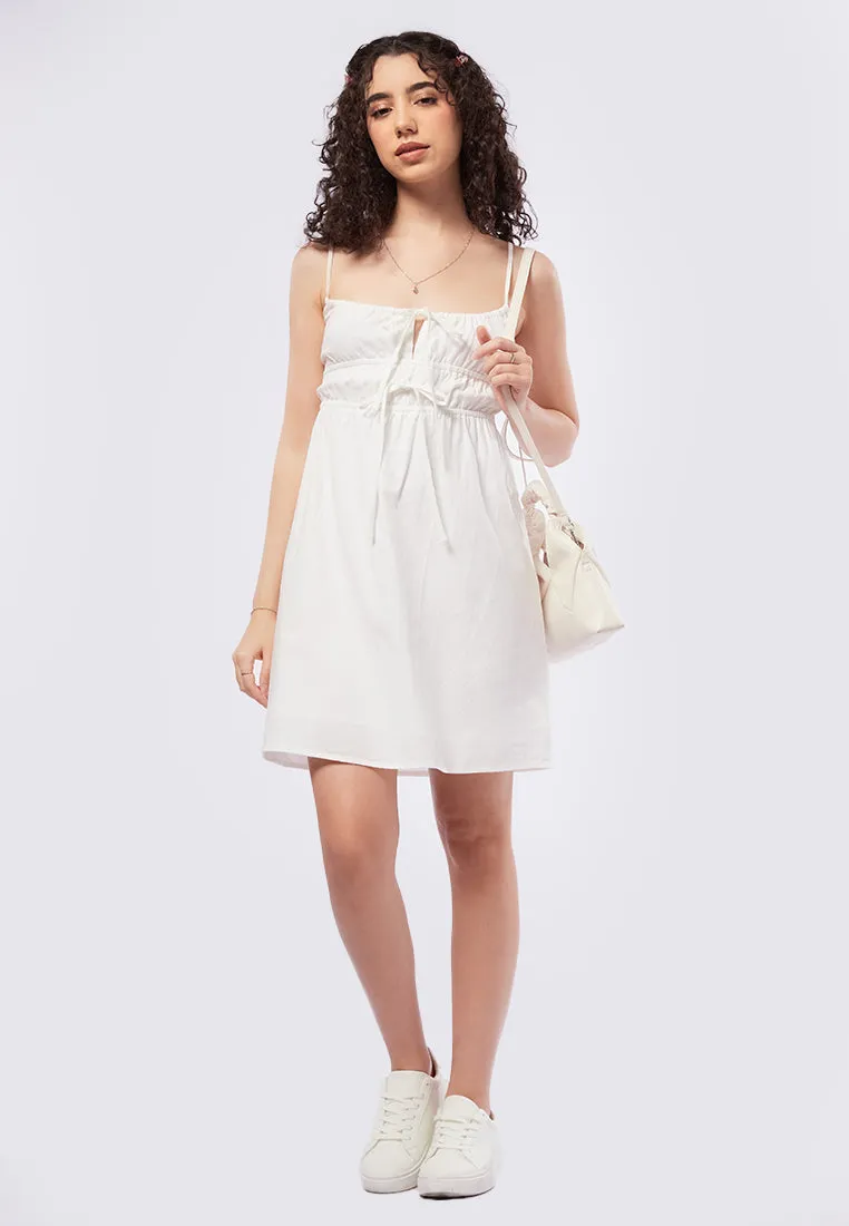 Cream Faux Leather Quilted Bag