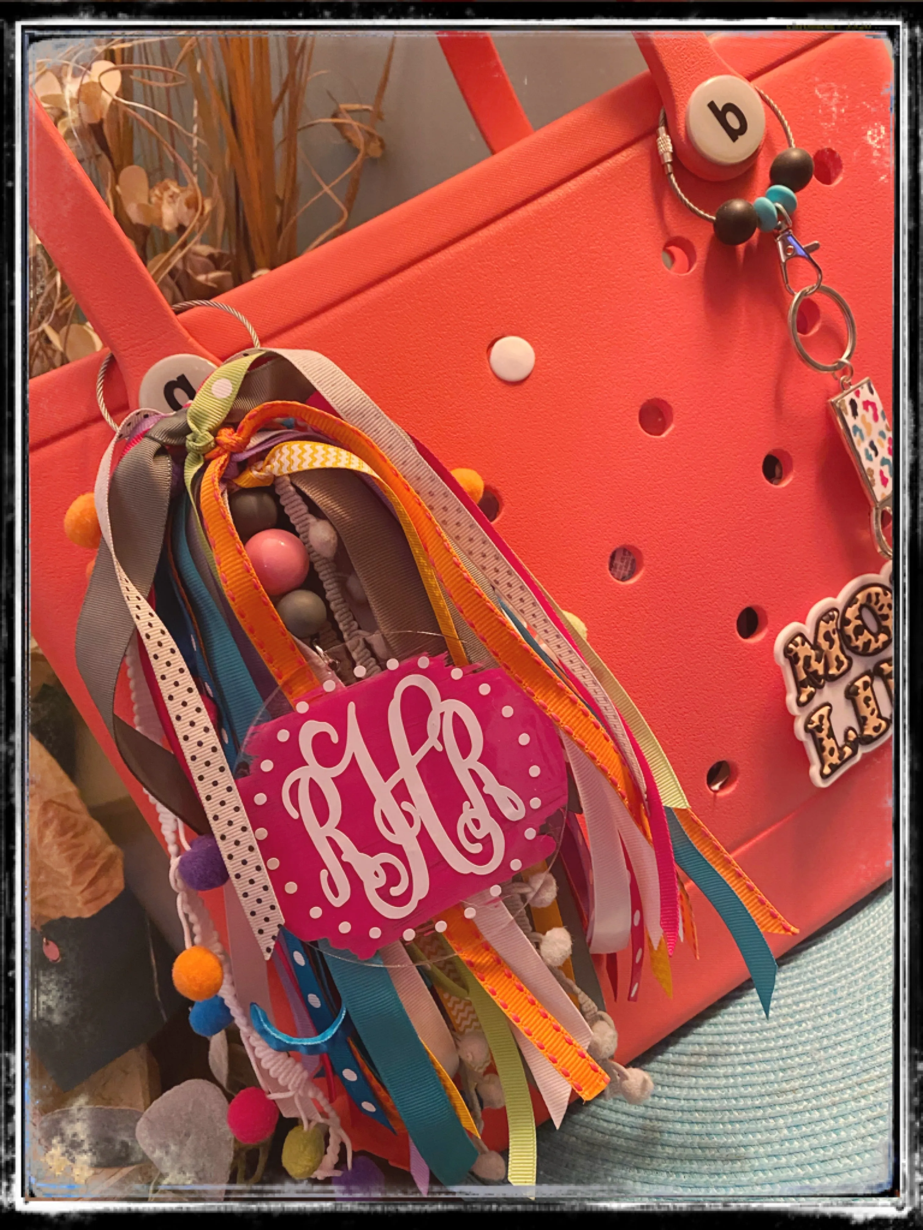 Custom Bogg bag ribbon tassel