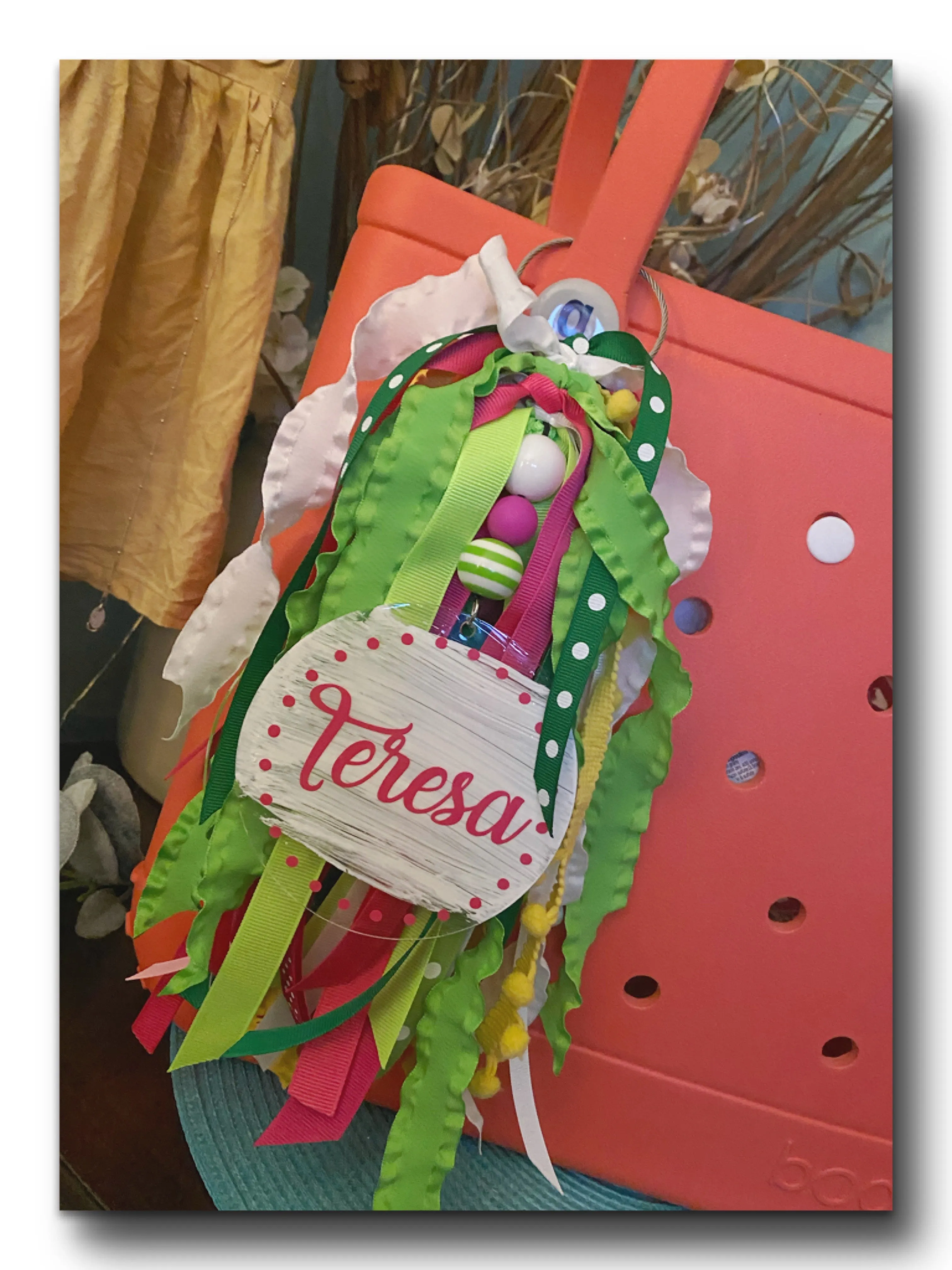 Custom Bogg bag ribbon tassel