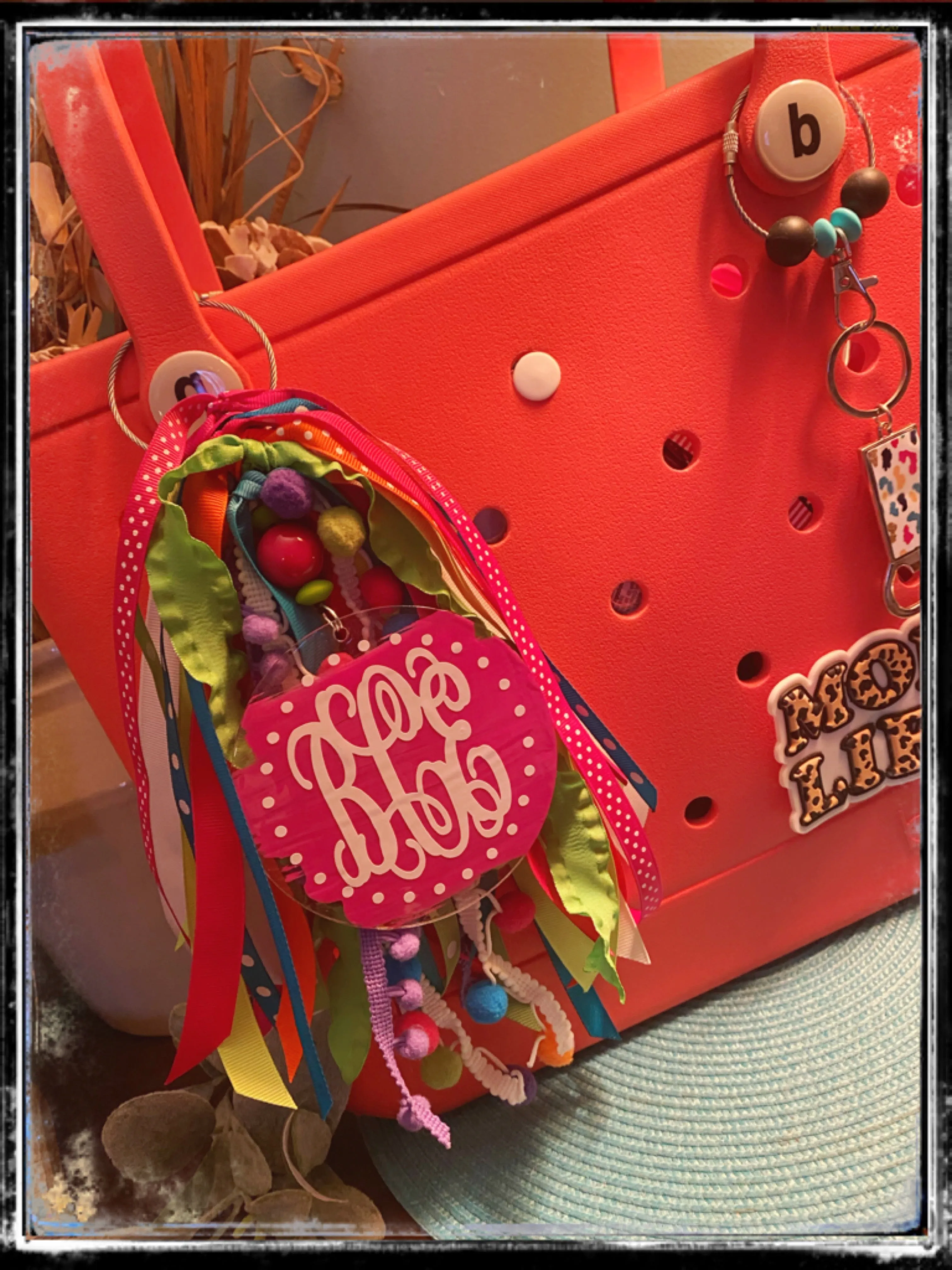 Custom Bogg bag ribbon tassel
