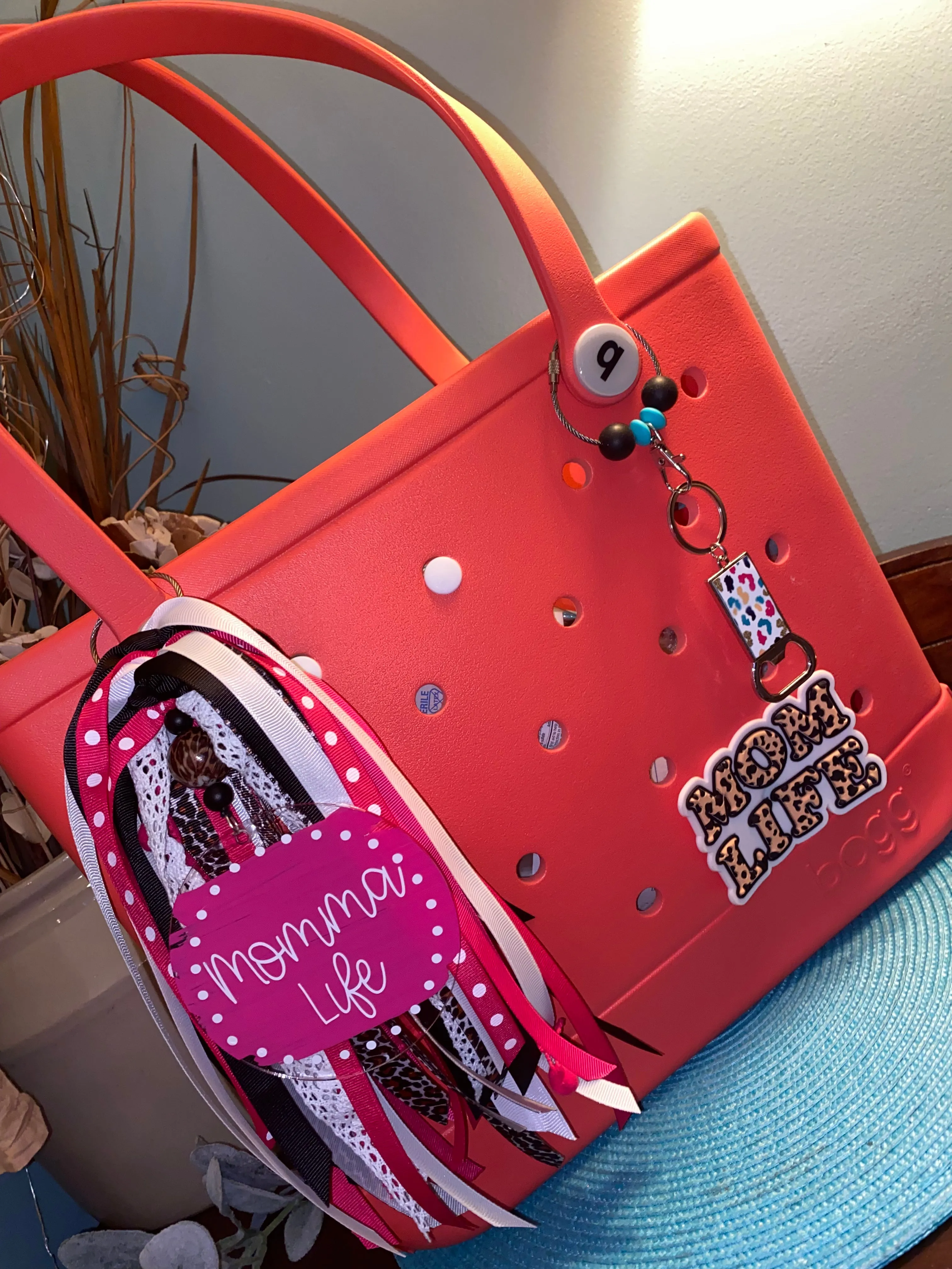 Custom Bogg bag ribbon tassel