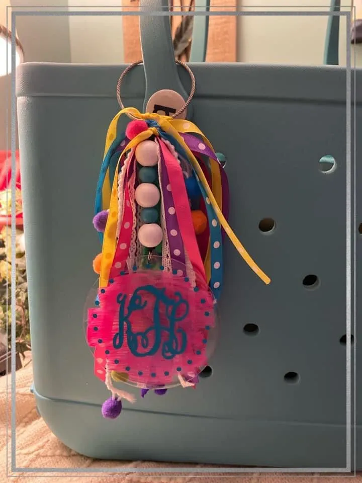 Custom Bogg bag ribbon tassel