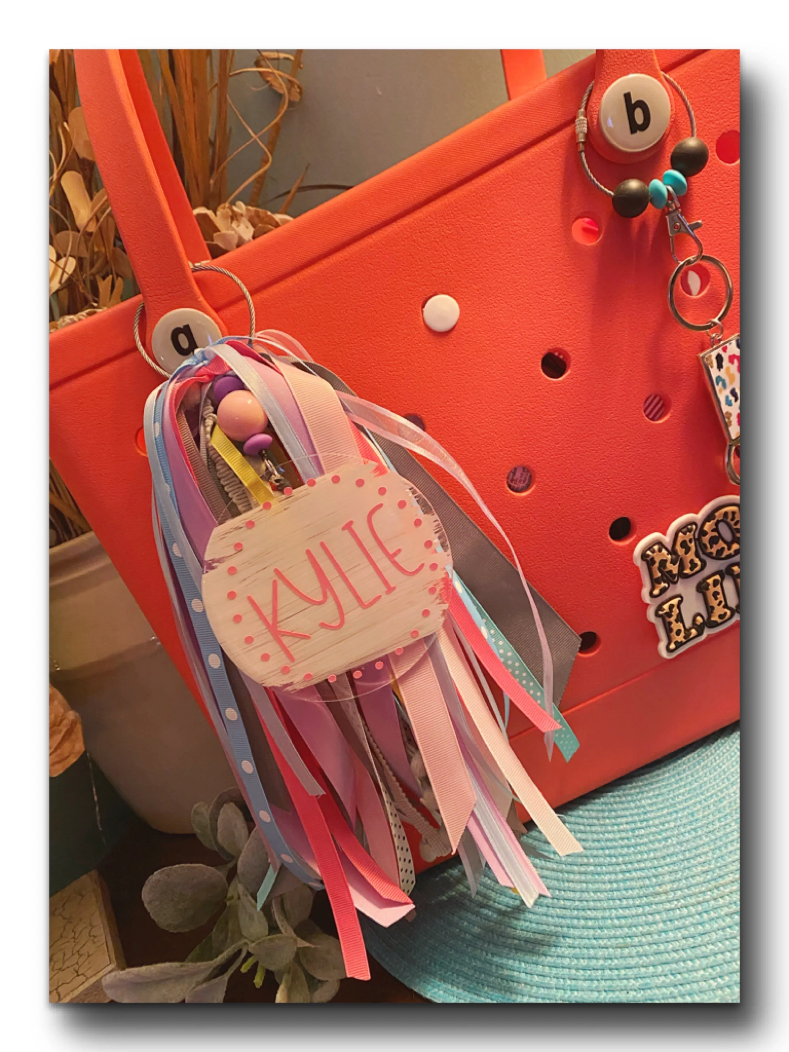 Custom Bogg bag ribbon tassel