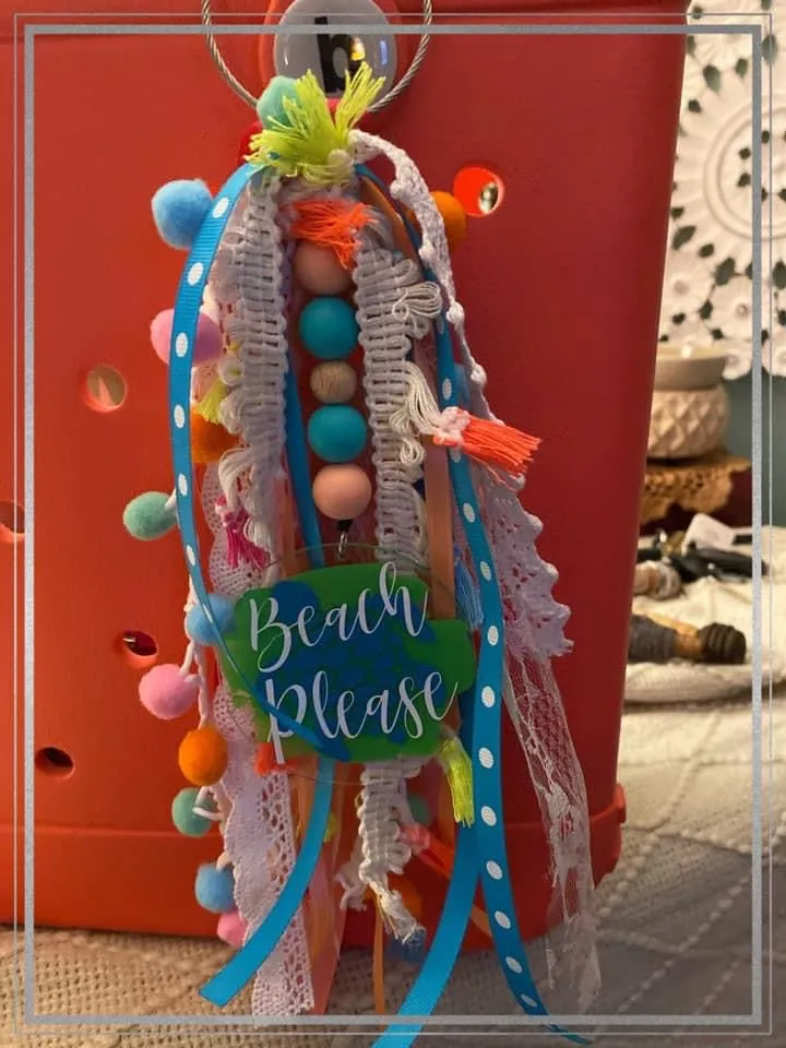Custom Bogg bag ribbon tassel