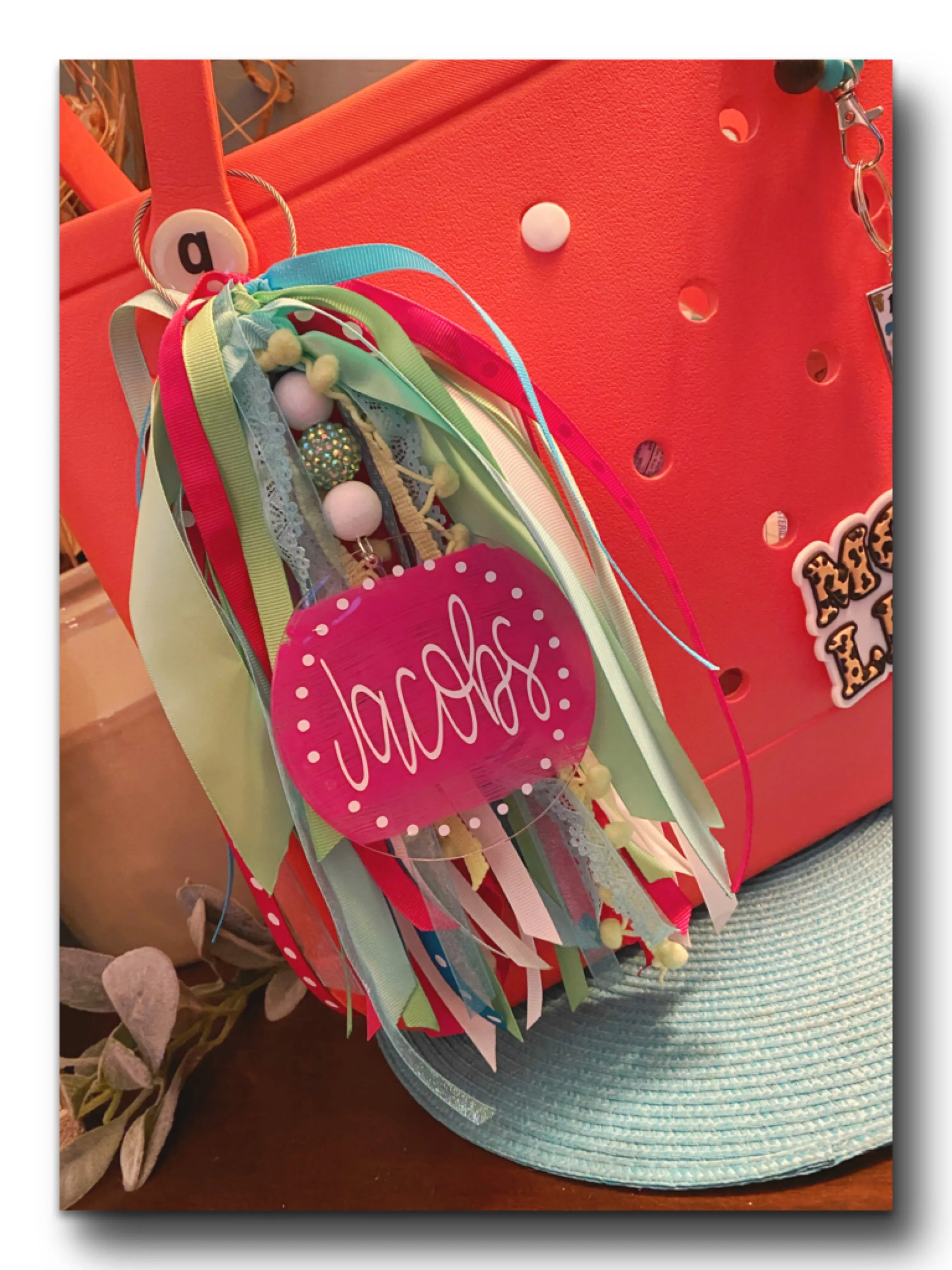 Custom Bogg bag ribbon tassel