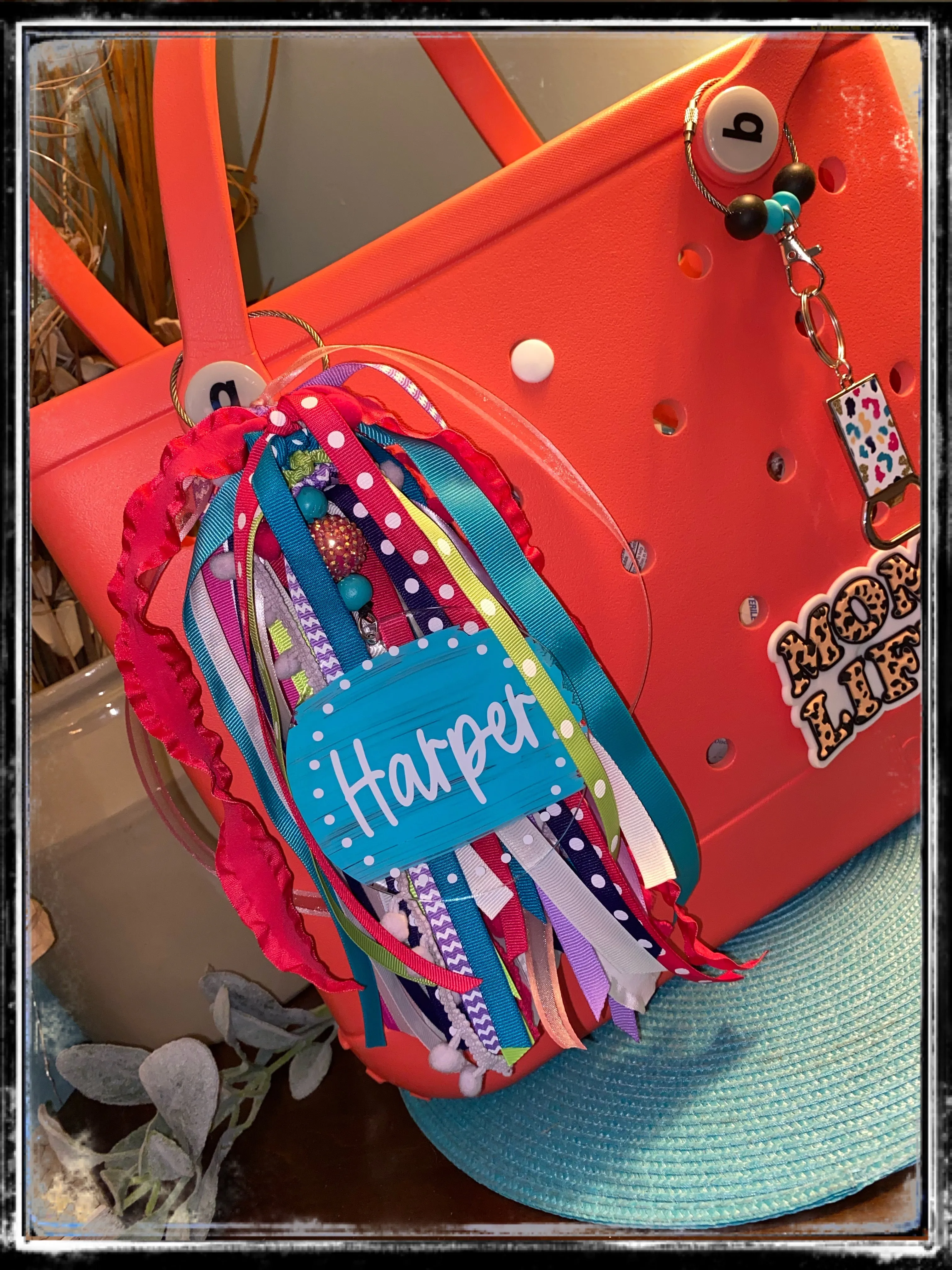 Custom Bogg bag ribbon tassel