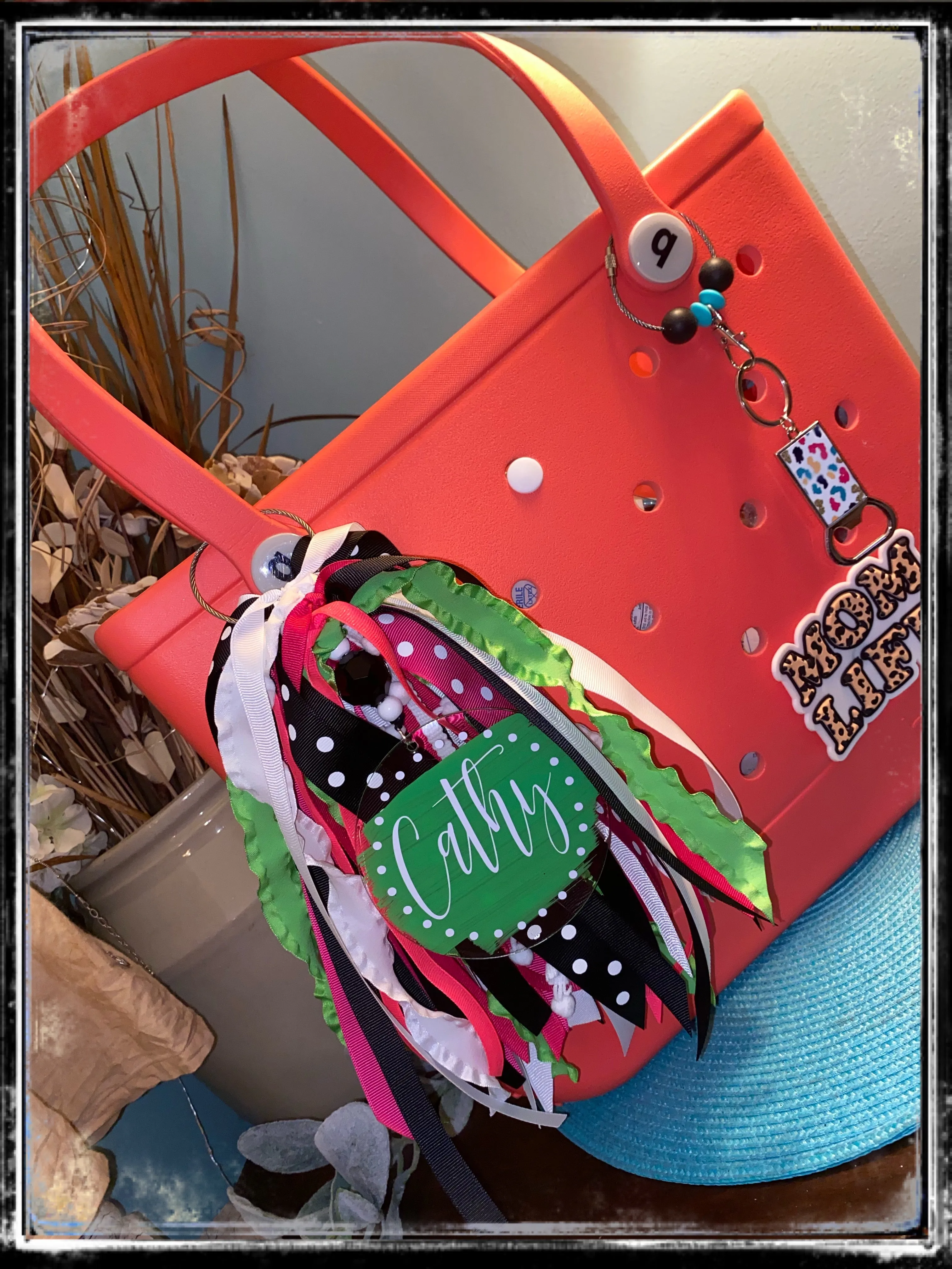 Custom Bogg bag ribbon tassel