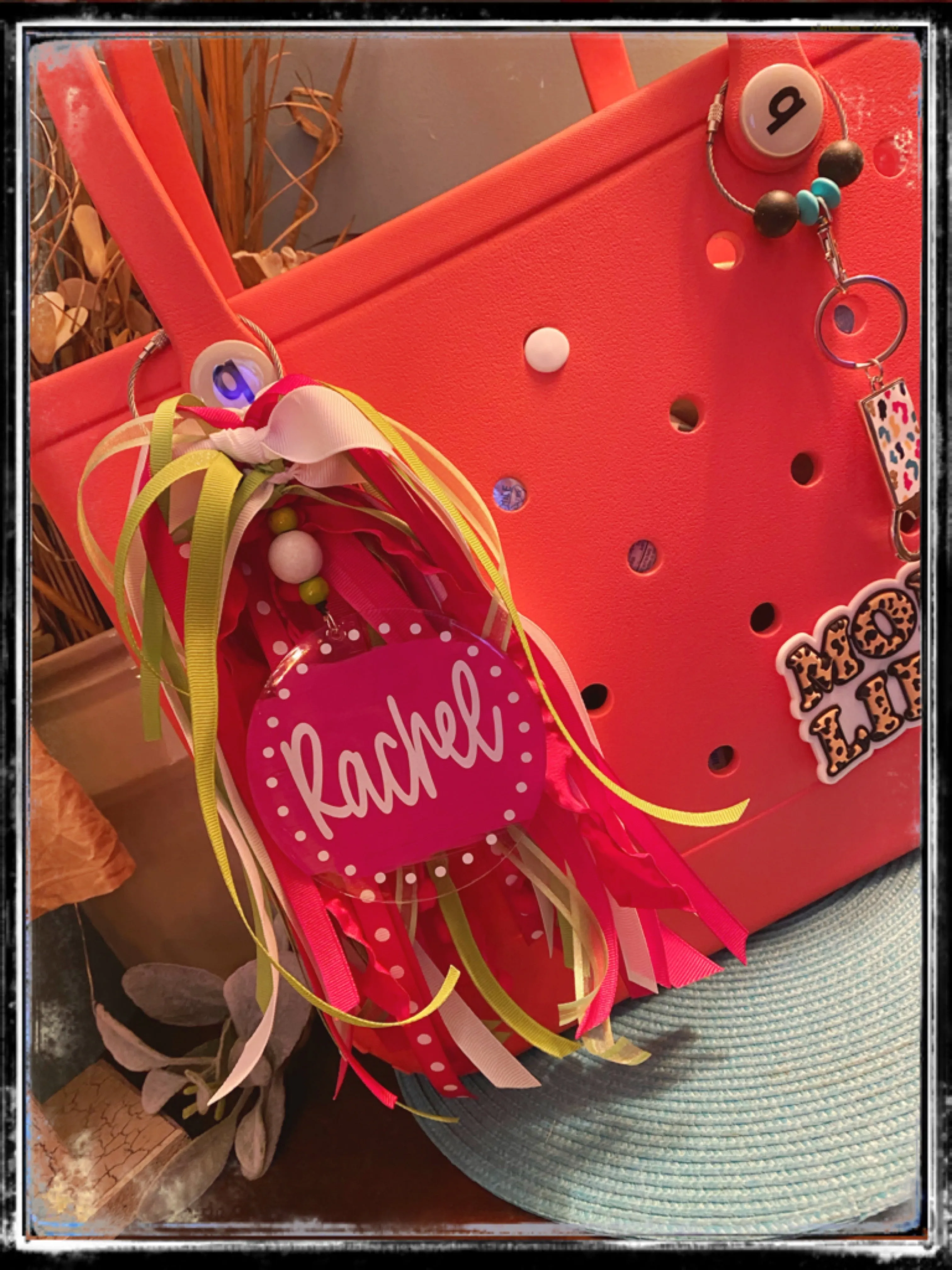 Custom Bogg bag ribbon tassel