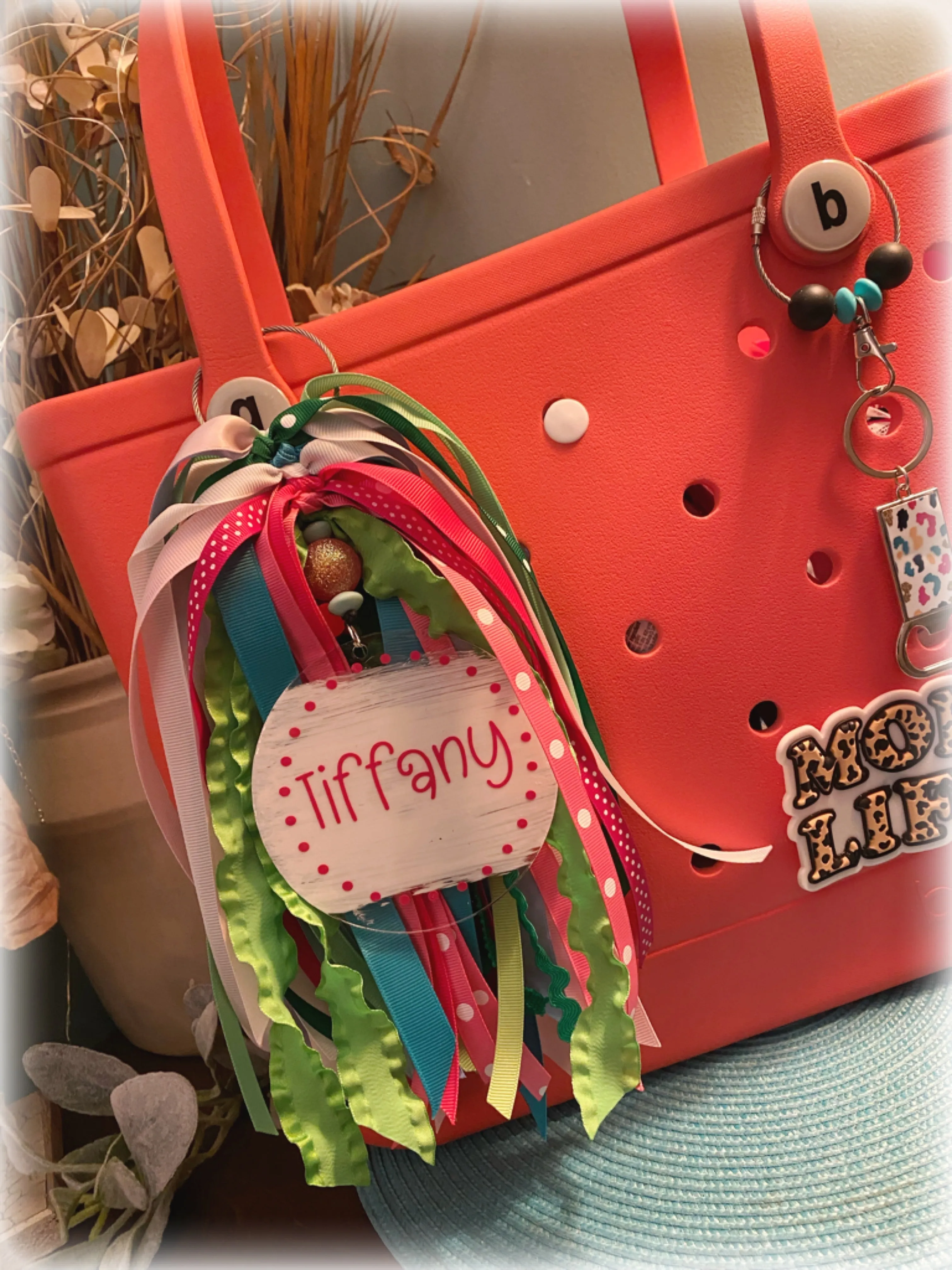 Custom Bogg bag ribbon tassel