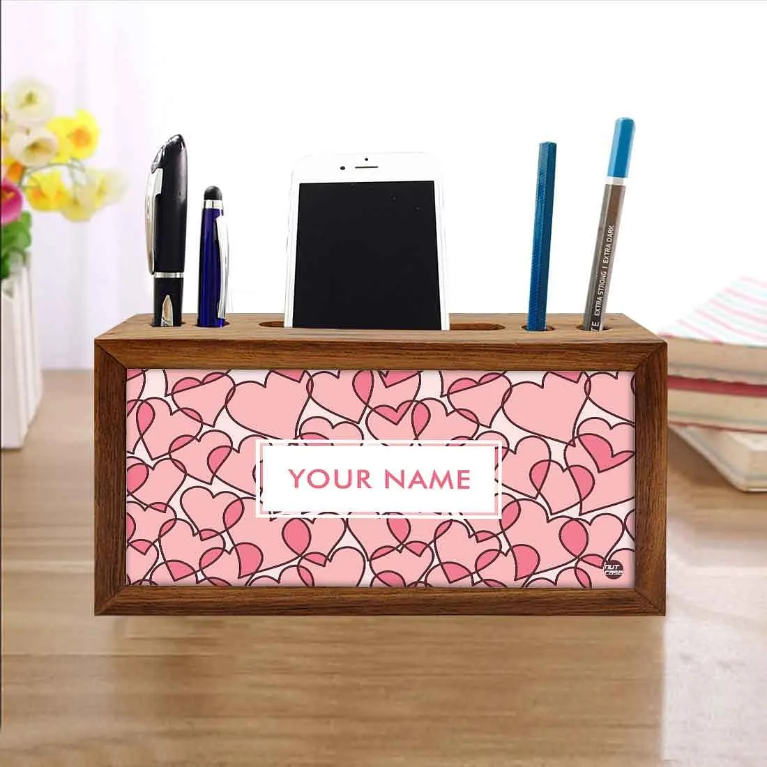 Customized personalised desk organizer - Mix Hearts