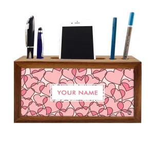 Customized personalised desk organizer - Mix Hearts