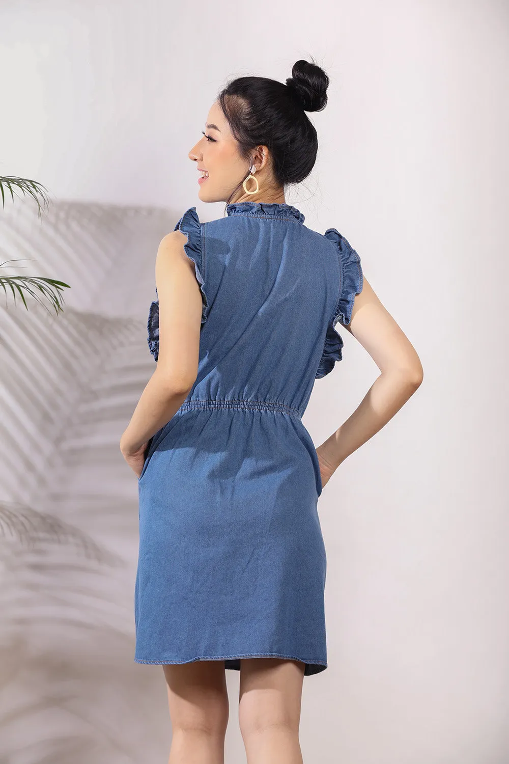 Dasha Denim Dress in Dark Wash