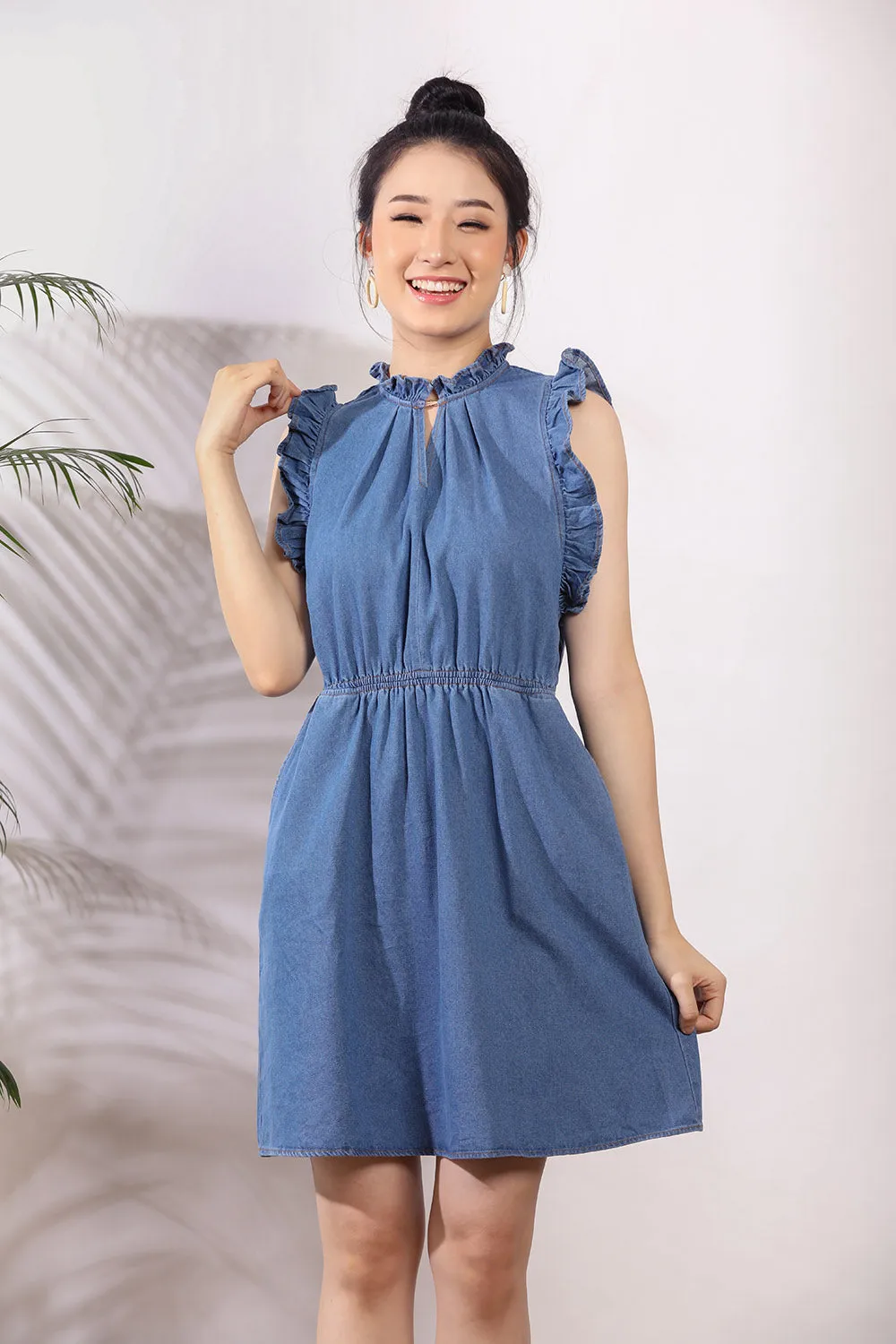 Dasha Denim Dress in Dark Wash