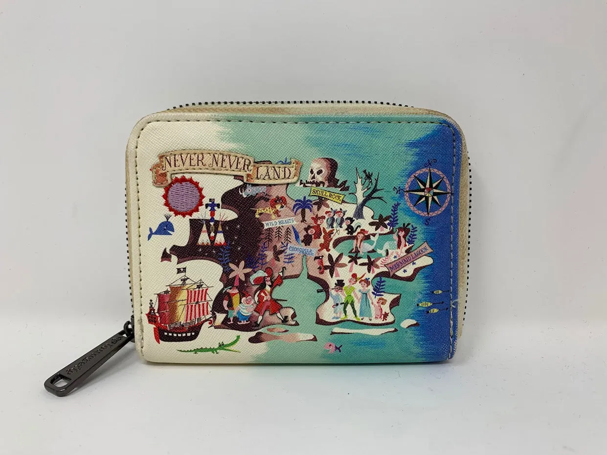 Disney Crossbody Wallet Set Neverland Map Watercolor Loungefly