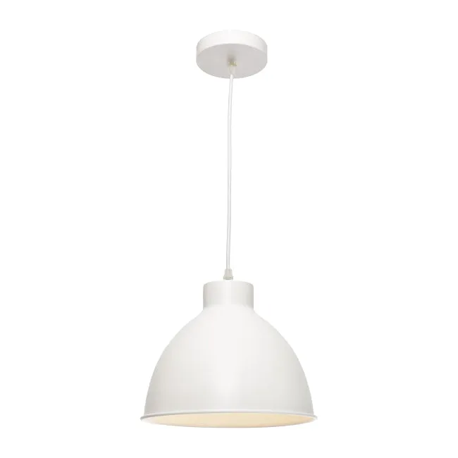 Dome White Industrial Pendant