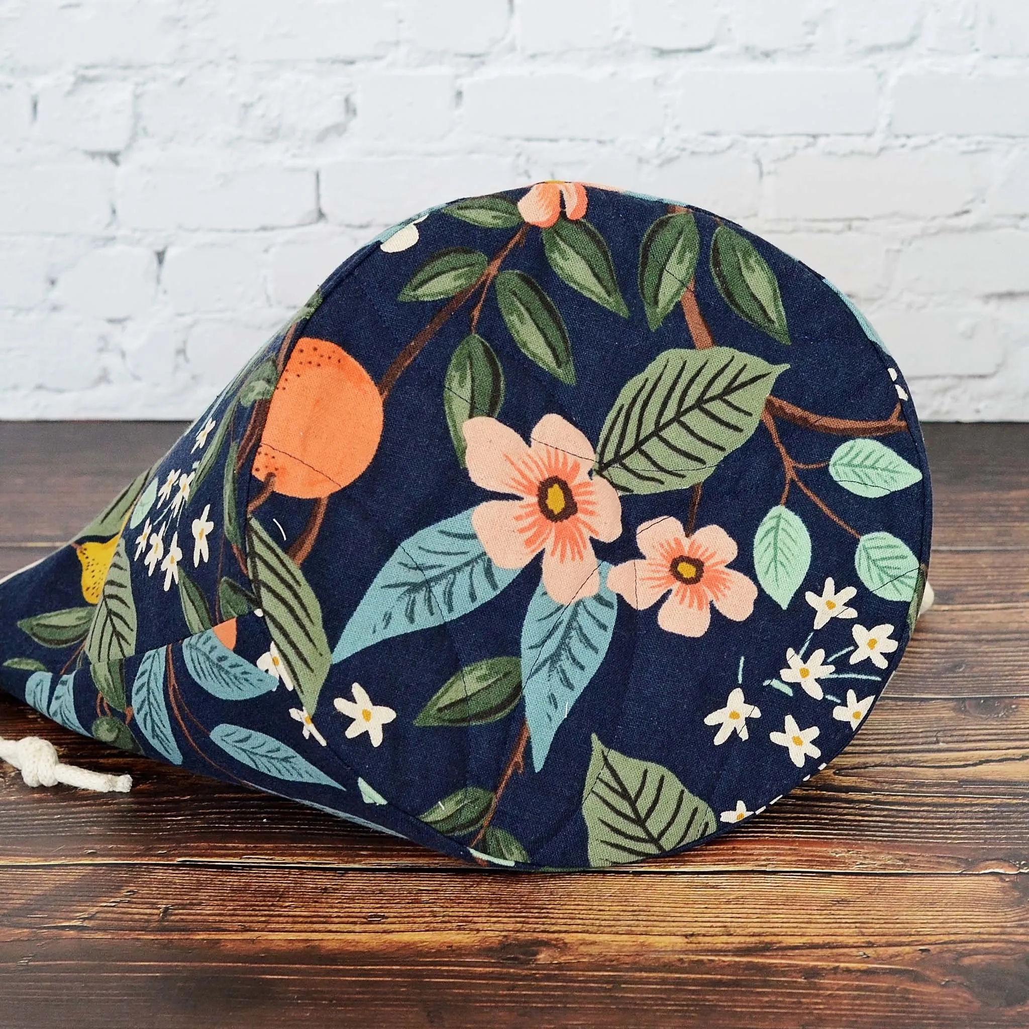 Drawstring Bucket Style Project bag in Bramble Canvas by Rifle Paper Co.