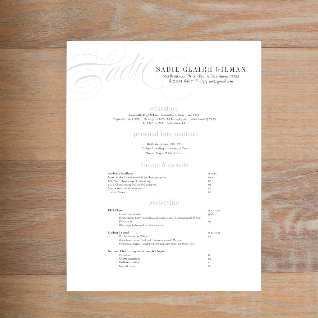 Elegant Script Custom Letterhead