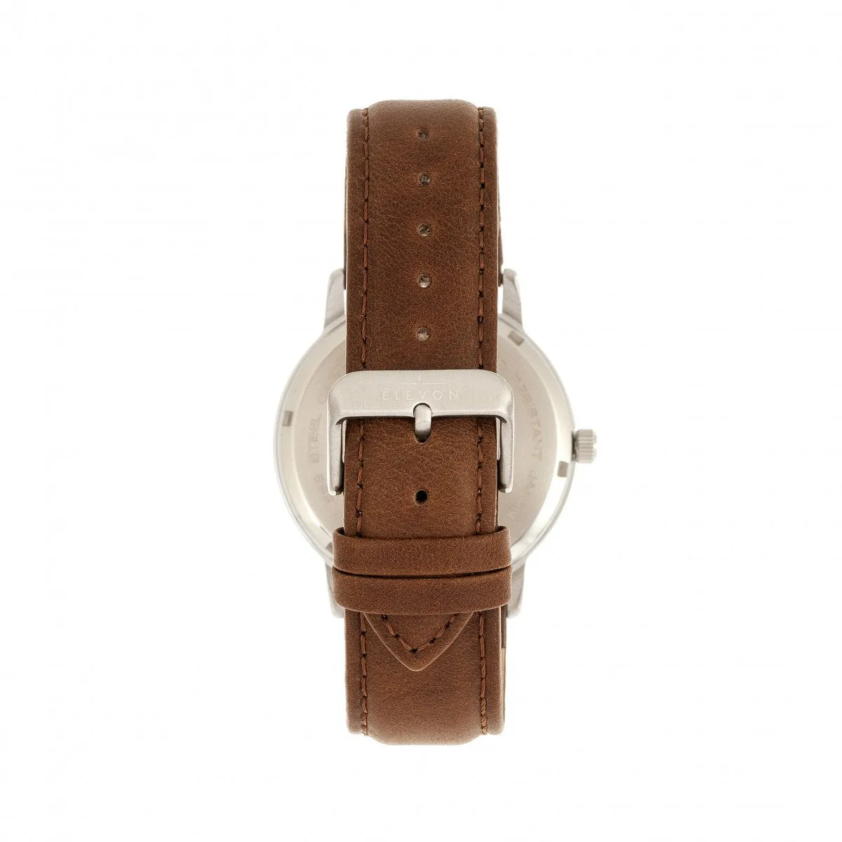 Elevon Lear Leather-Band Watch w/Day/Date