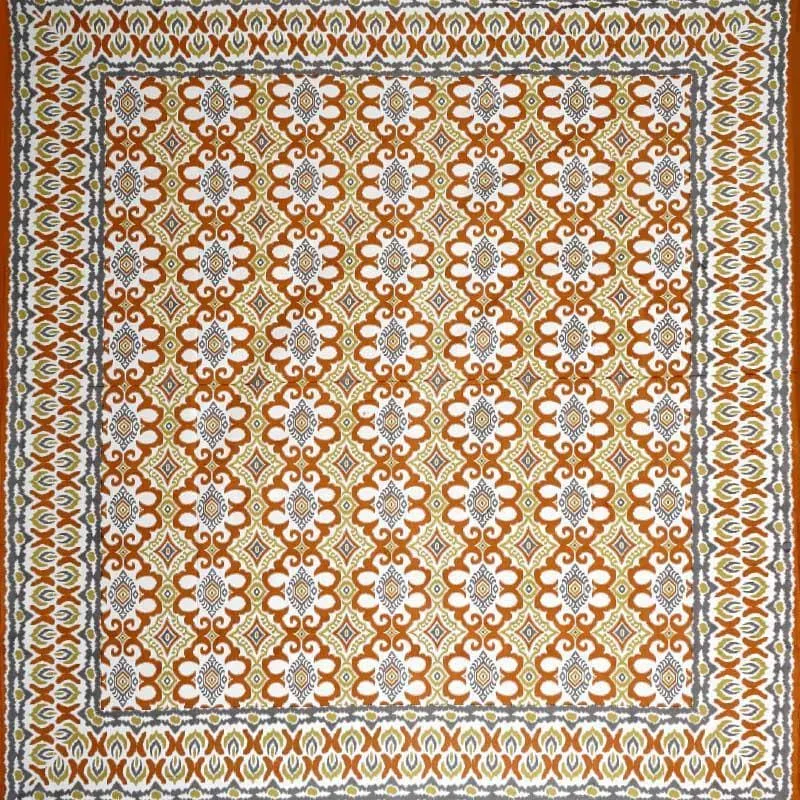 Ethnochic Printed Bedsheet - Orange