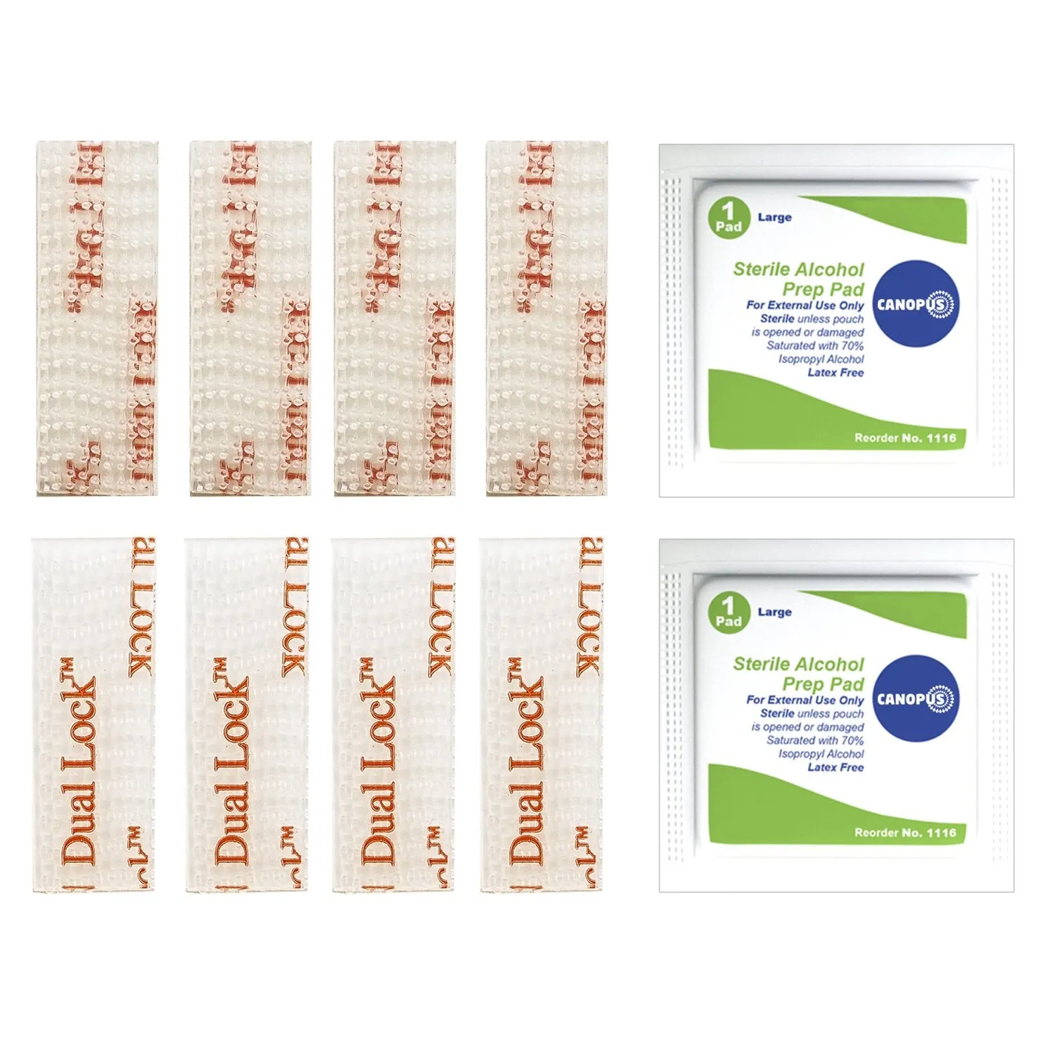 EZ Pass Mounting Strips: Adhesive Strips, Dual Lock Tape, (4 Sets - 8 pcs) with Cleaning Prep Pad (2 Pieces)