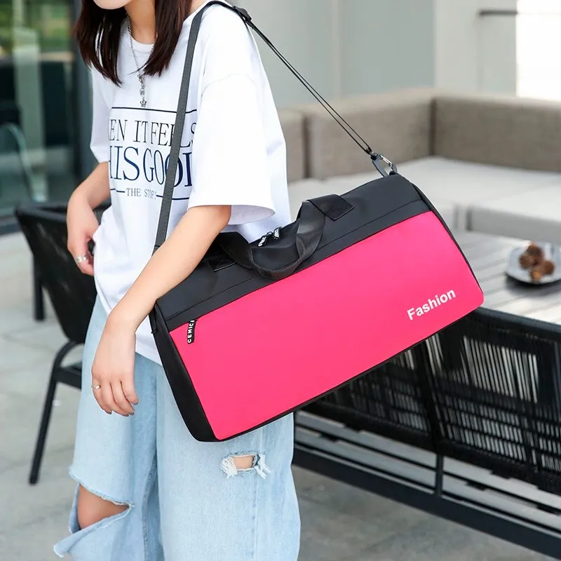 Fashion Women's Sports Bag Oxford Cloth Waterproof Large Capacity Gym Bags Trendy Shoulder Yoga Bags Outdoor Travel Bags 2021