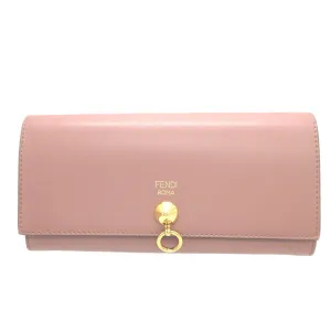 FENDI Long Wallet Purse 8M0251 leather pink Two fold By the way Women Used