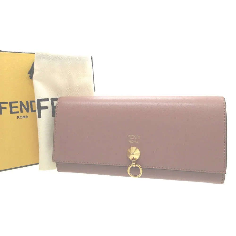 FENDI Long Wallet Purse 8M0251 leather pink Two fold By the way Women Used