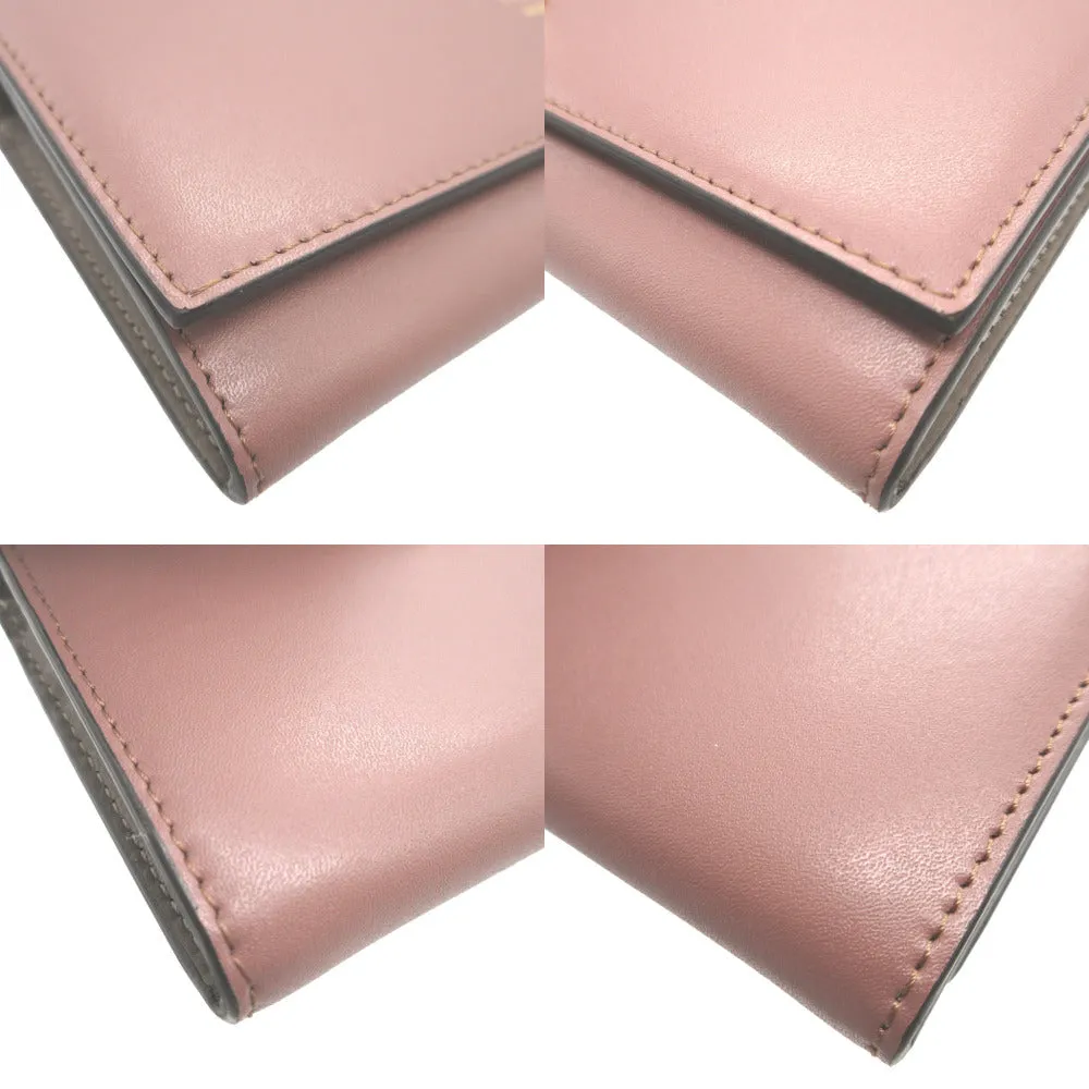 FENDI Long Wallet Purse 8M0251 leather pink Two fold By the way Women Used