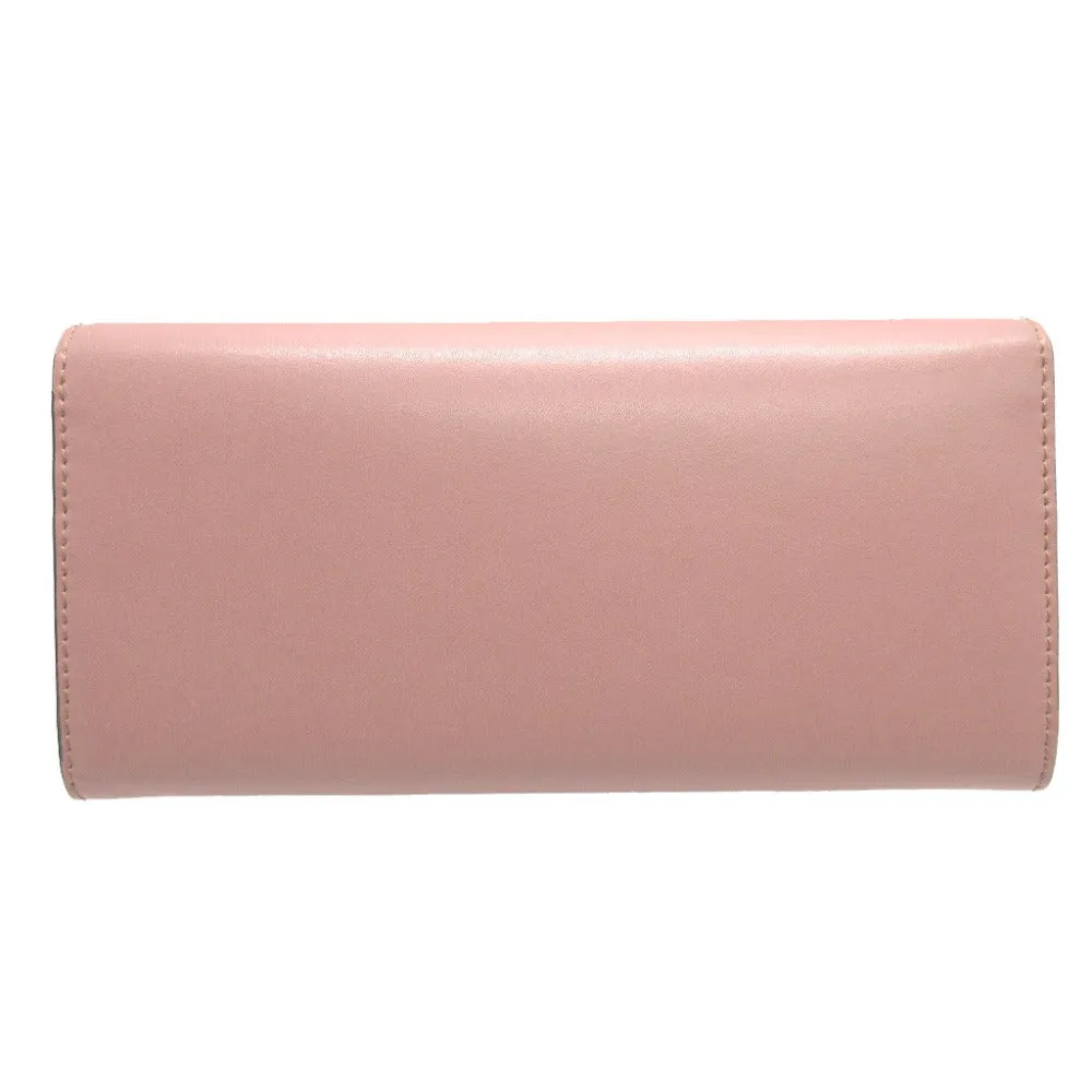 FENDI Long Wallet Purse 8M0251 leather pink Two fold By the way Women Used