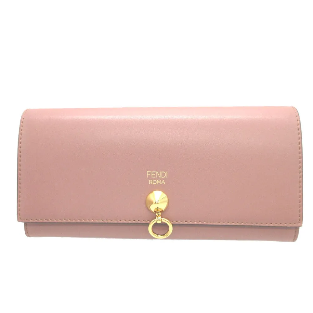 FENDI Long Wallet Purse 8M0251 leather pink Two fold By the way Women Used
