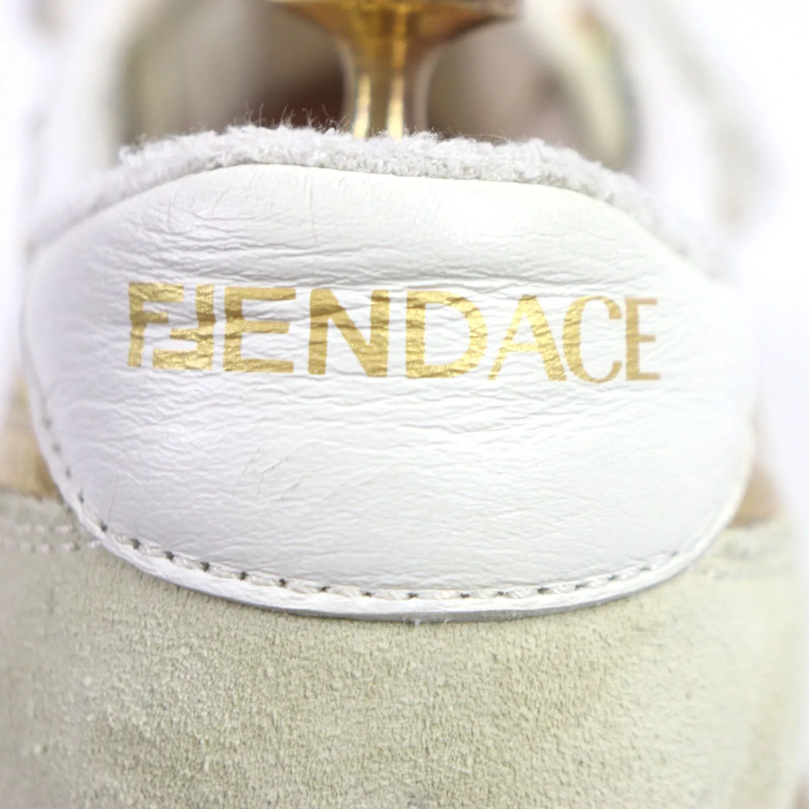 FENDI Low cut sneakers 7E1538 Main: Suede Beige gold MATCH mens 6 Used