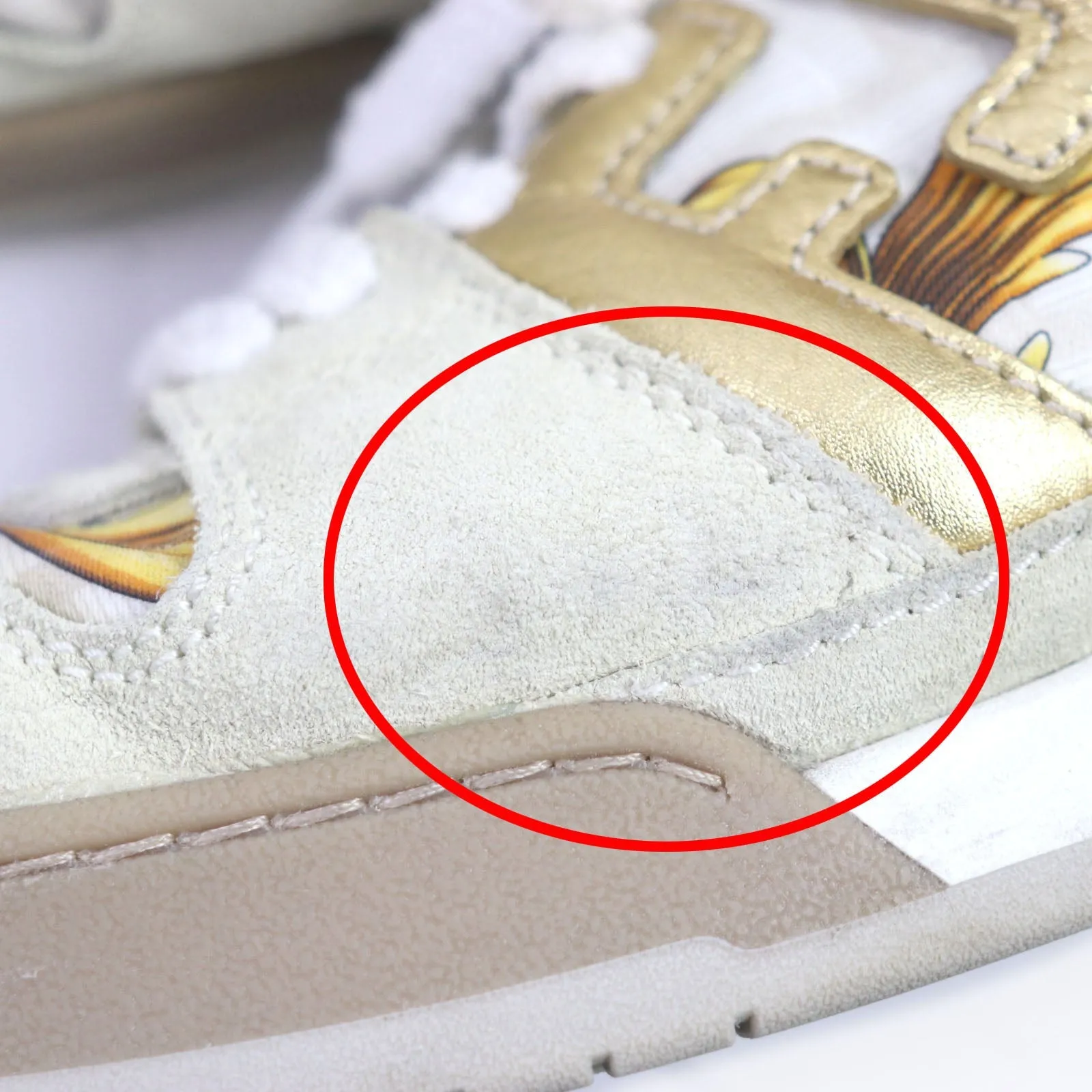 FENDI Low cut sneakers 7E1538 Main: Suede Beige gold MATCH mens 6 Used