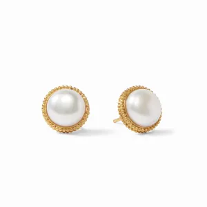 Fleur-de-Lis Pearl Stud