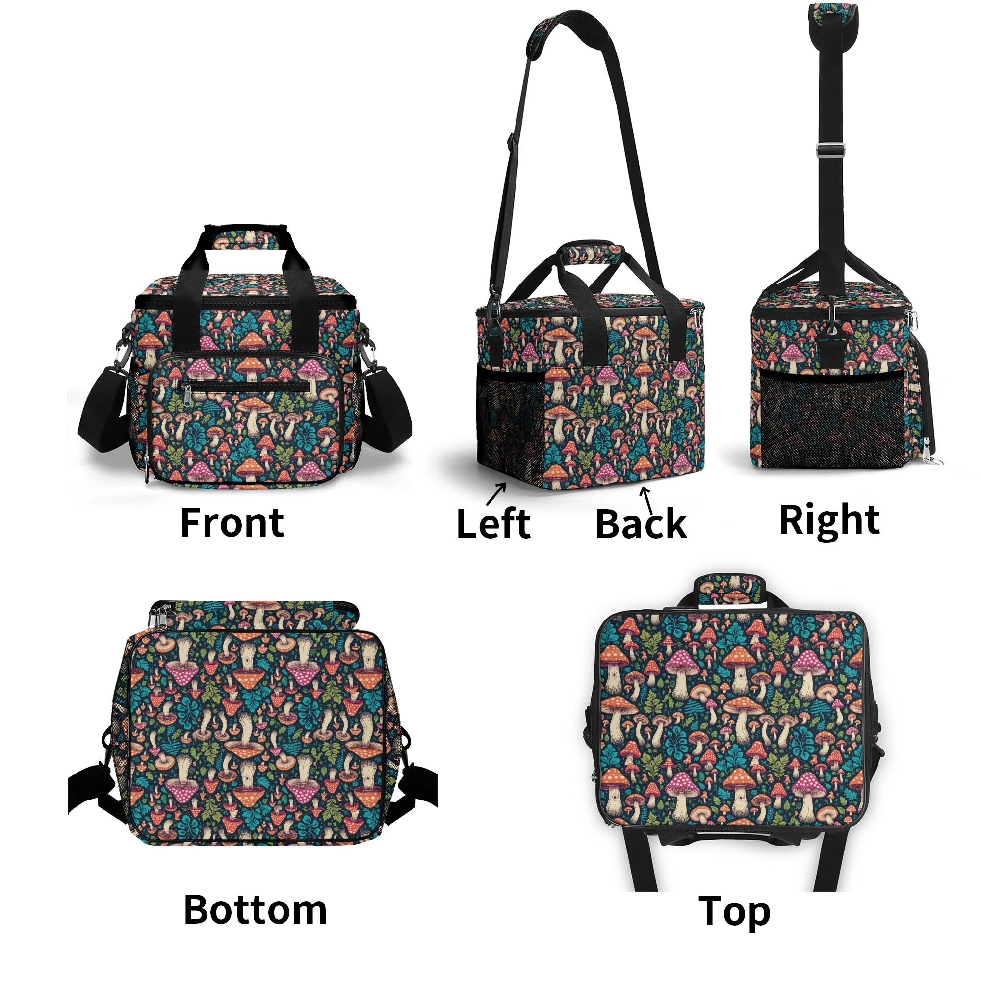 Forest Shrooms Insulated Leakproof Cooler Bag Lunch Box