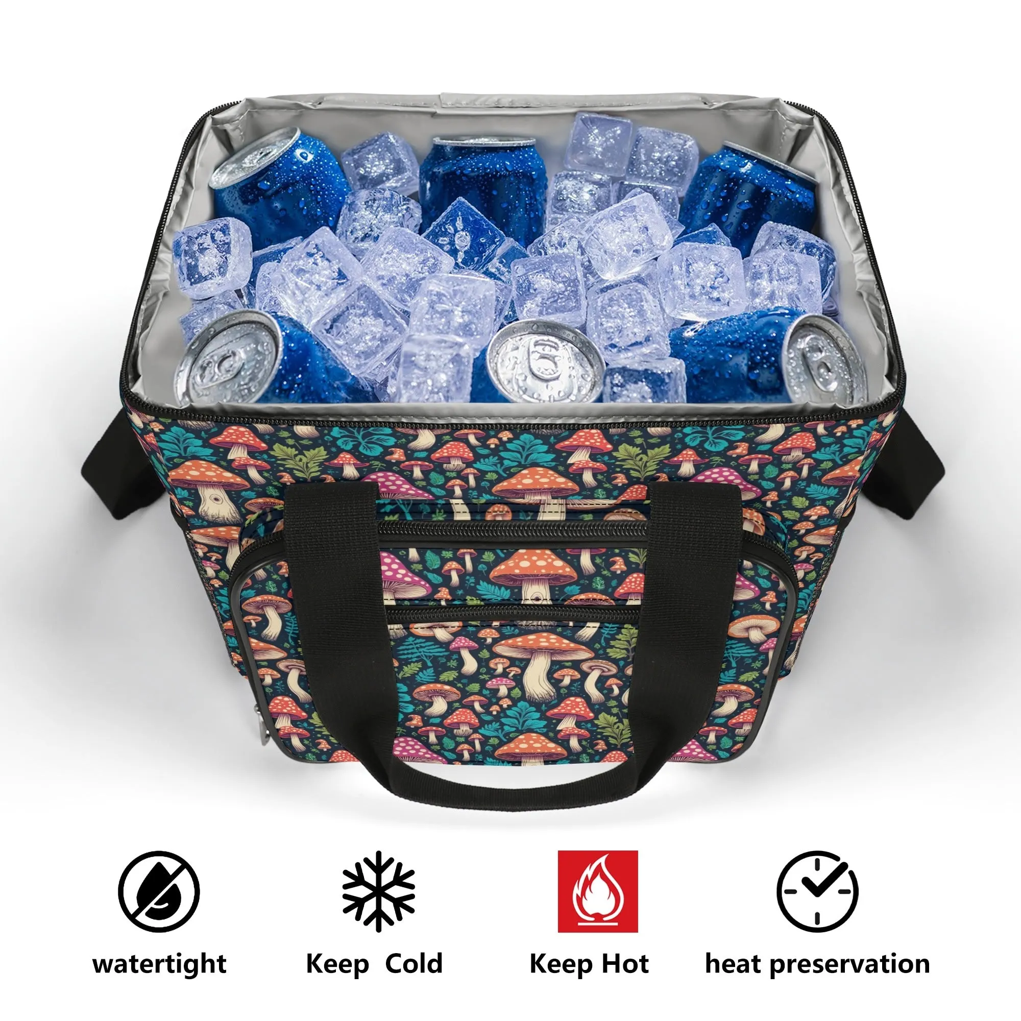 Forest Shrooms Insulated Leakproof Cooler Bag Lunch Box