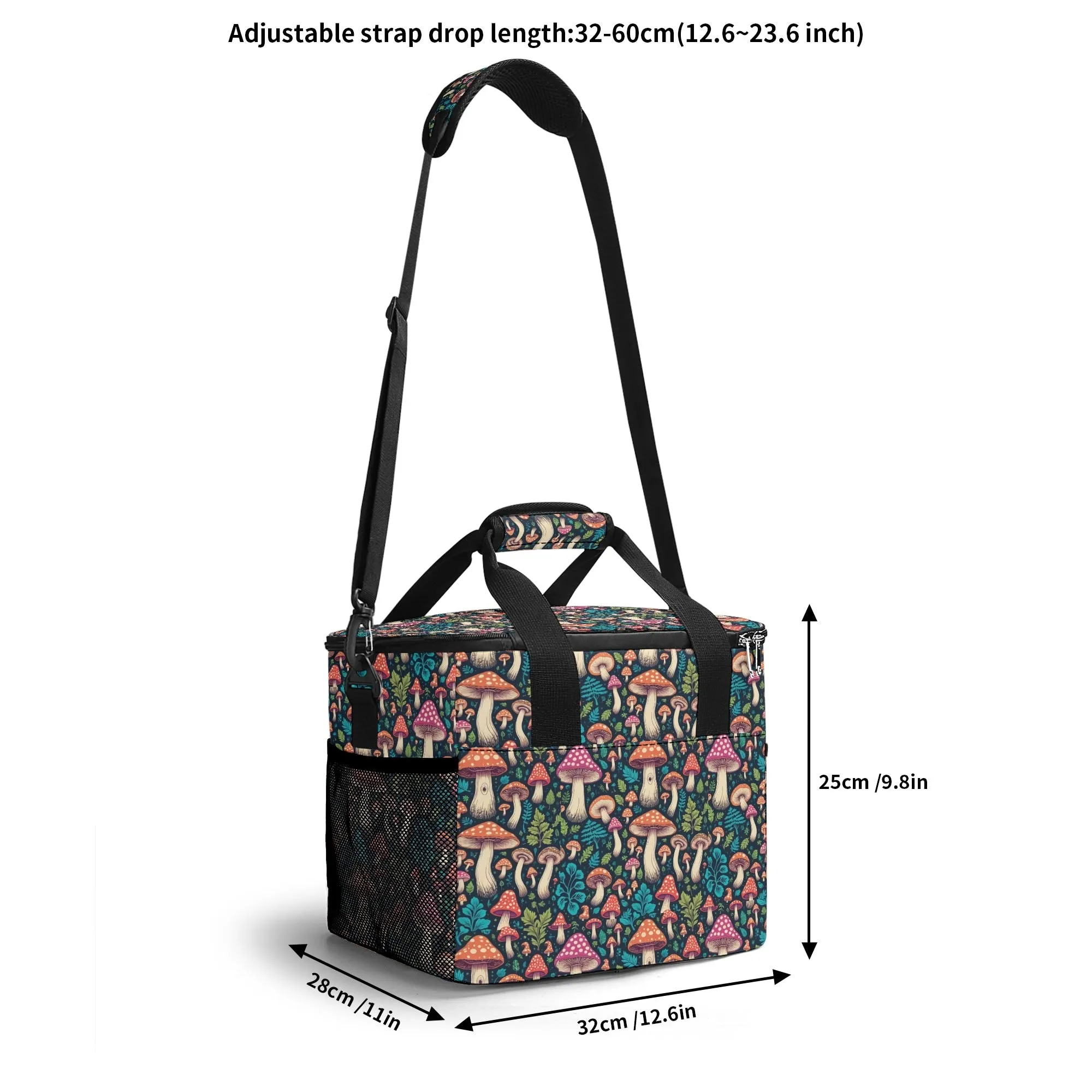 Forest Shrooms Insulated Leakproof Cooler Bag Lunch Box