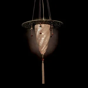 Fortuny-Style Murano Pendant Light In 7 Glass Colours