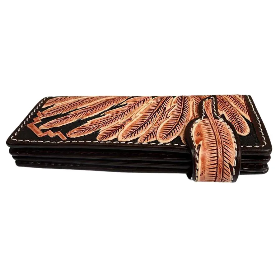 Genuine Leather Indian Skull Biker Wallet